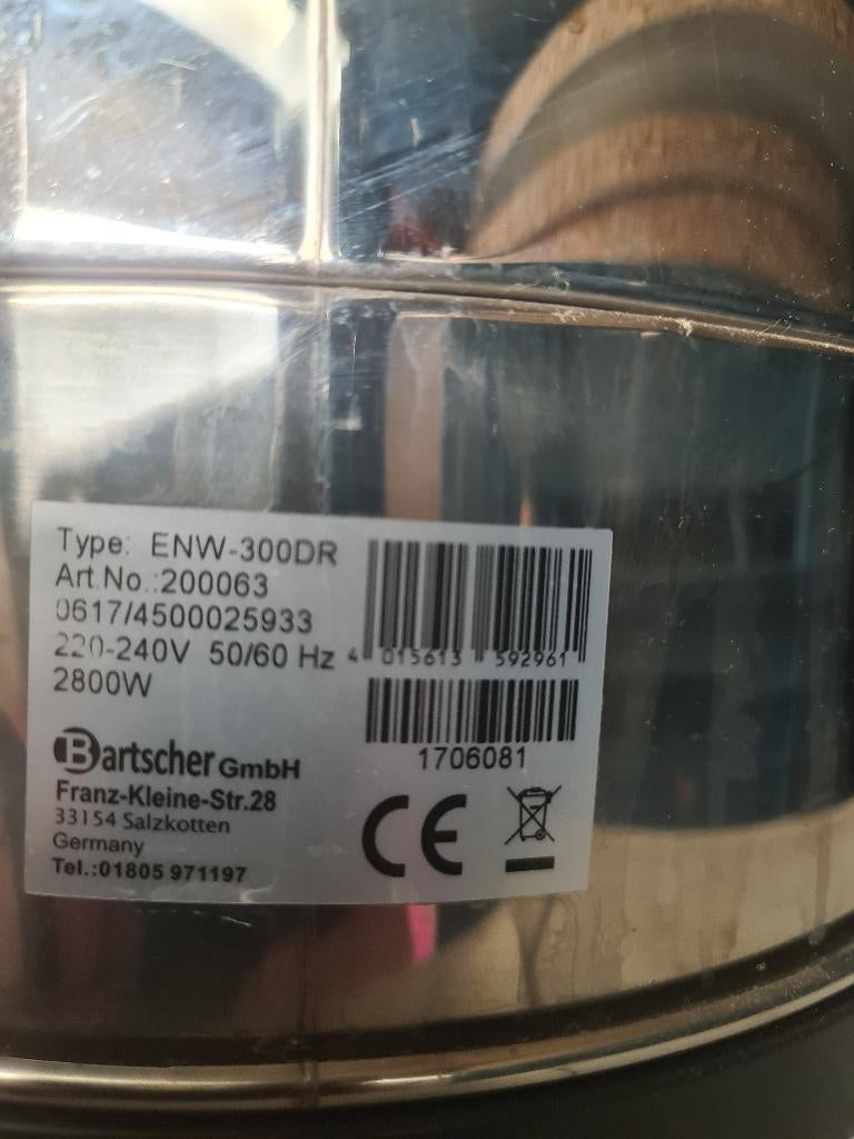 HORECA WATERVERWARMER, Ophalen, Gebruikt