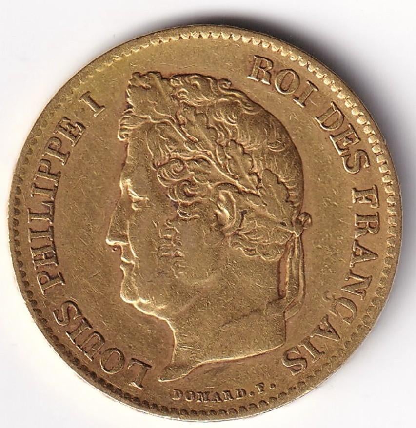 France 40 francs 1834 (L/Bayonne) 12,9 grammes 21,6 carats, Envoi, France, Monnaie en vrac, Or