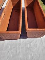Italiaanse terracotta bloembakken L62xb17x16 2stuks, Tuin en Terras, Ophalen