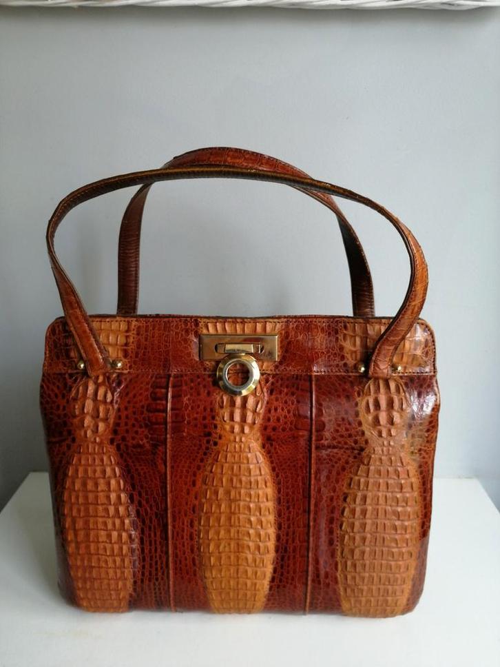 Echte croco handtas, Handtassen en Accessoires, Tassen | Damestassen, Handtas, Ophalen of Verzenden