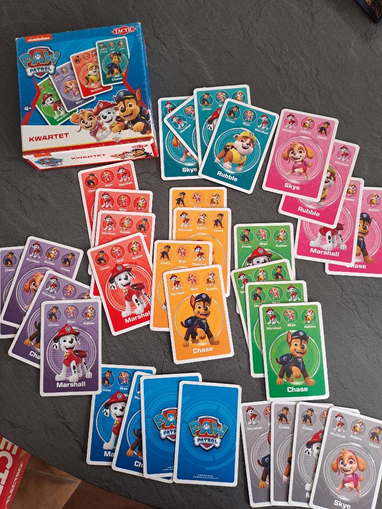 quatuor Paw Patrol, Collections, Cartes à jouer, Jokers & Jeux des sept familles, Comme neuf, Jeu(x) des sept familles, Enlèvement ou Envoi