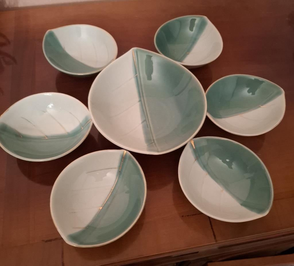 Set van keramische schalen in bladervorm, Ophalen of Verzenden