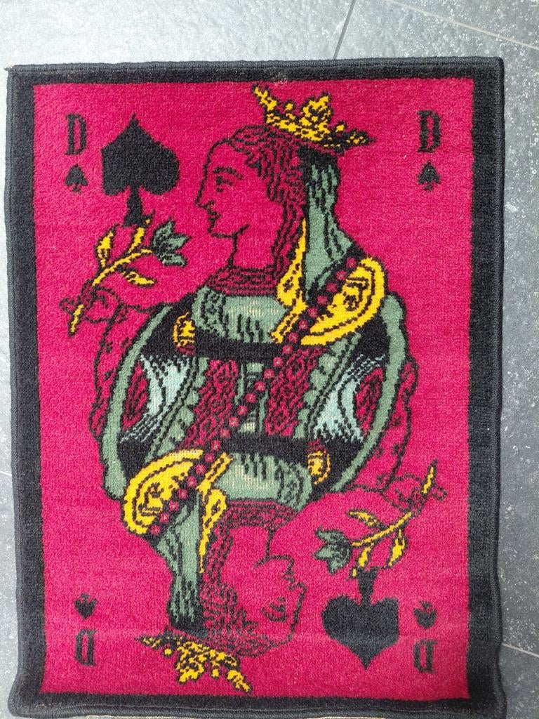 Vintage klein tapijt voor een kaartenspel op te spelen, Ophalen of Verzenden