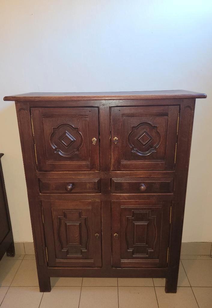 buffet dressoir rustiques en chêne massif :, Maison & Meubles, Armoires | Buffets, Utilisé, Avec tiroir(s), Avec porte(s), Chêne
