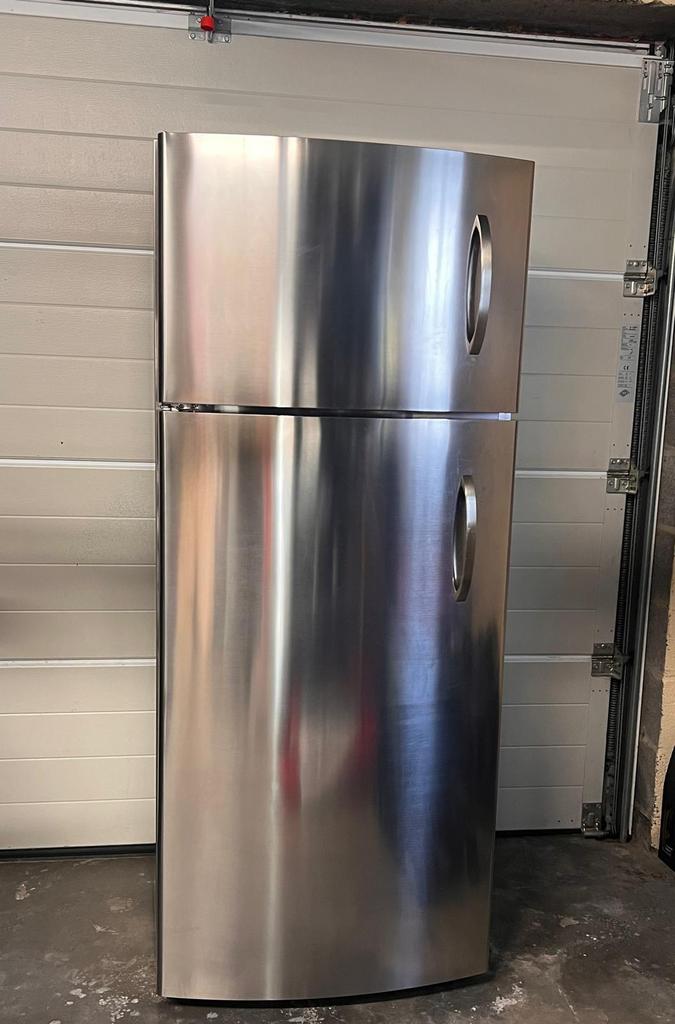Frigo congelateur whirlpool aluminium, 160 cm ou plus, Enlèvement, Utilisé, 200 litres ou plus