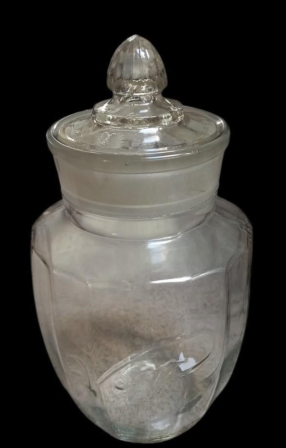 vintage "Venz" glazen voorraadpot., Ophalen