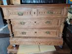 Commode ancienne en bois massif – 3 tiroirs sculptés, Enlèvement, Utilisé