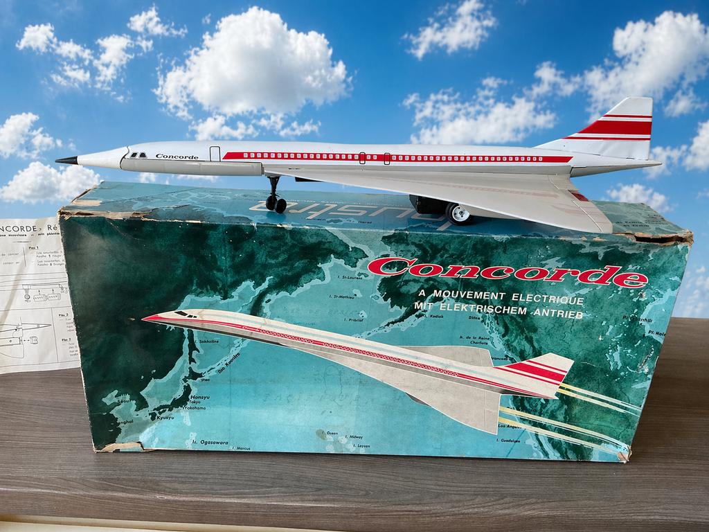 Joustra concorde blikken vliegtuig 60 cm, Antiquités & Art, Antiquités | Jouets, Enlèvement ou Envoi
