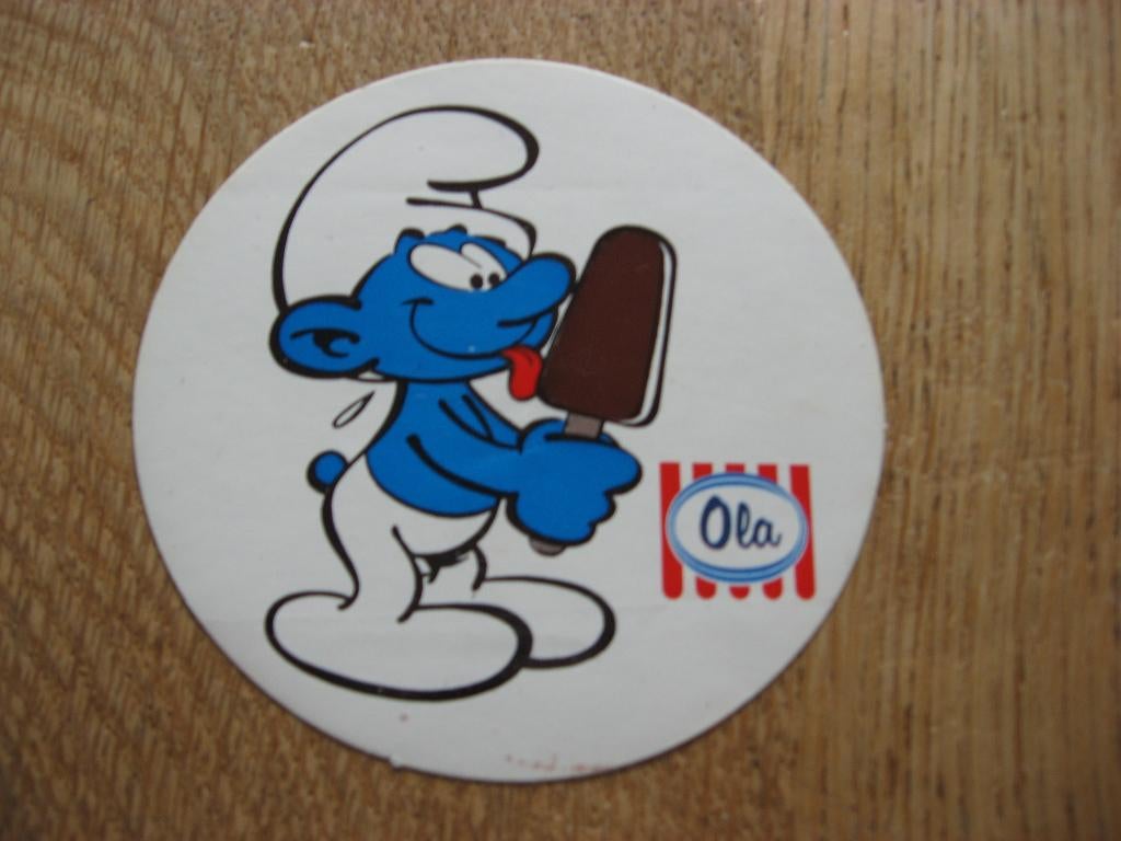 Autocollant Schtroumpfs Ola Peyo Dupuis 8,5 cm, Collections, Enlèvement ou Envoi, Schtroumpfs, Neuf, Image, Affiche ou Autocollant