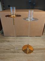 Kandelaars kristal goud, Ophalen, Goud, Kandelaar