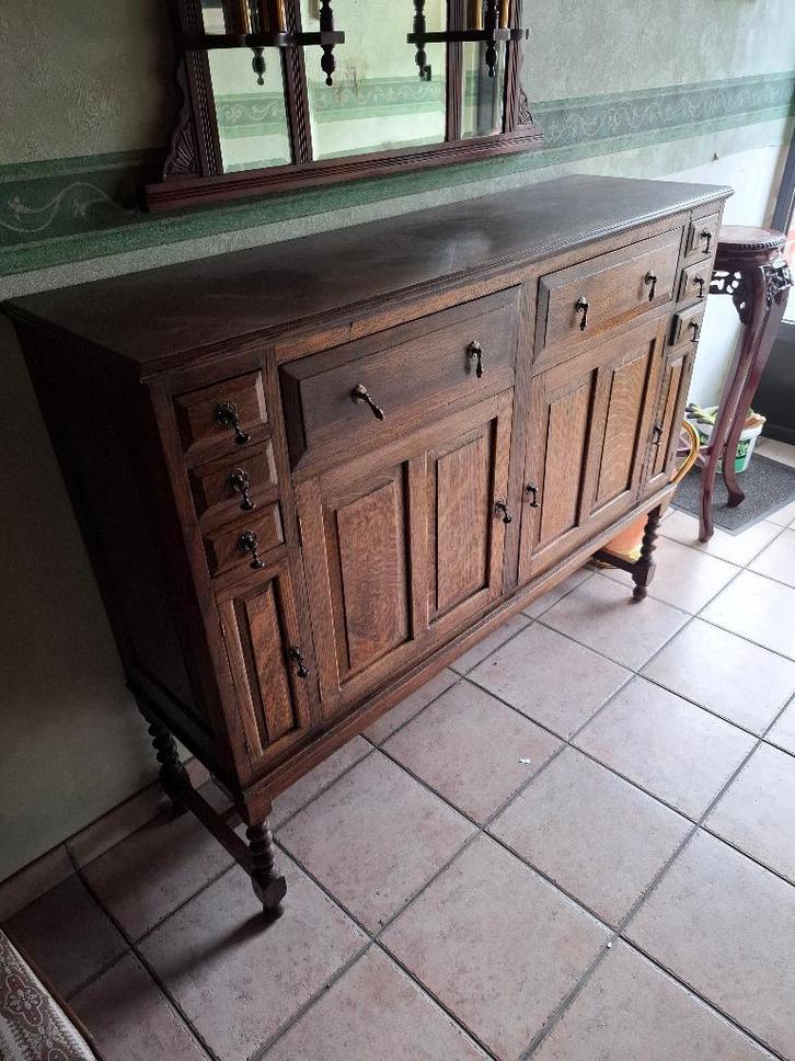 Antieke kast met spiegel, Antiek en Kunst, Antiek | Meubels | Kasten, Ophalen