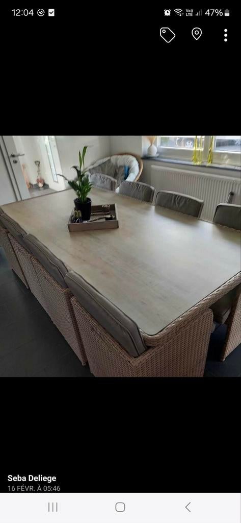 Table en rotin 8 personne bonne état pour terasse, Maison & Meubles