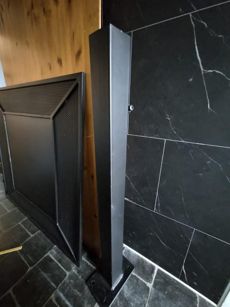 Tuinpoort - zwart - gepoedercoat, Ophalen, 100 tot 150 cm, Zo goed als nieuw, Draaipoort