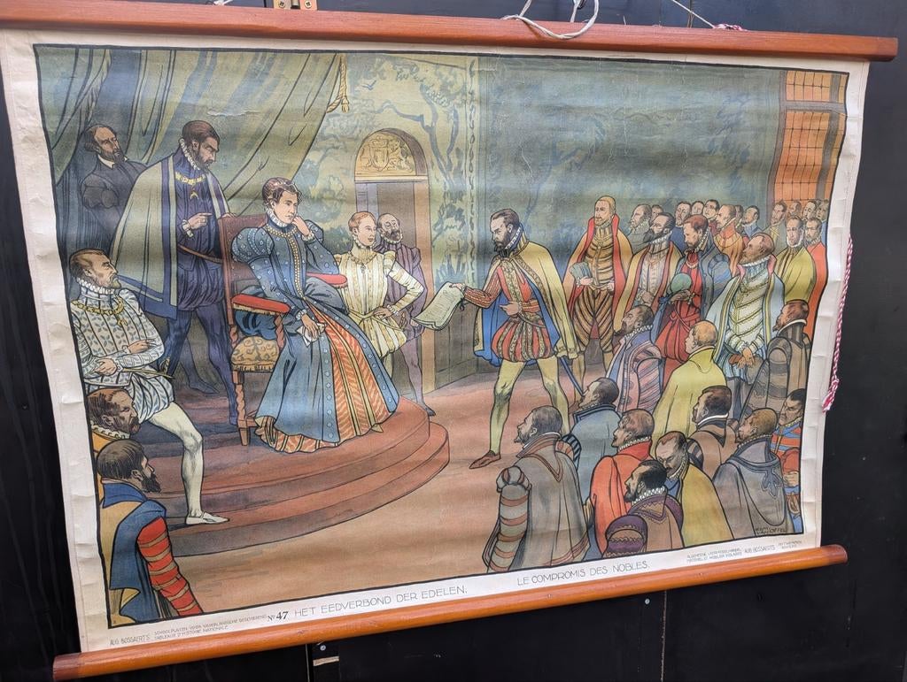 Schoolplaat het eedverbond der edelen, Antiek en Kunst, Antiek | Schoolplaten, Ophalen