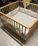 Opvouwbaar / plooibaar houten park + parkmat, Enlèvement, Comme neuf, Roulettes