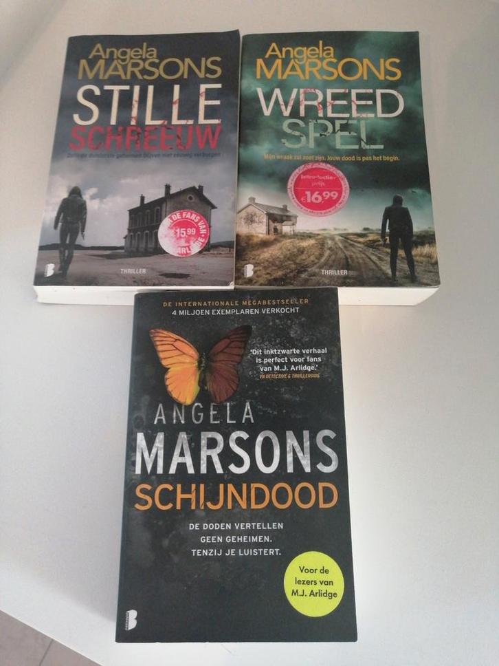 3 Angela Marsons - Schijndood/wreed spel/stille schreeuw, Livres, Thrillers, Enlèvement