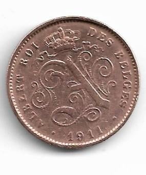 Belgique : 2 cents 1911 FR - le plus rare = morin 319, Envoi, Monnaie en vrac