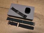 Apple watch ultra 2 black titanium+ 3 bandjes + opbergcase, Handtassen en Accessoires, Smartwatches, Ophalen, Zwart, IOS, Zo goed als nieuw