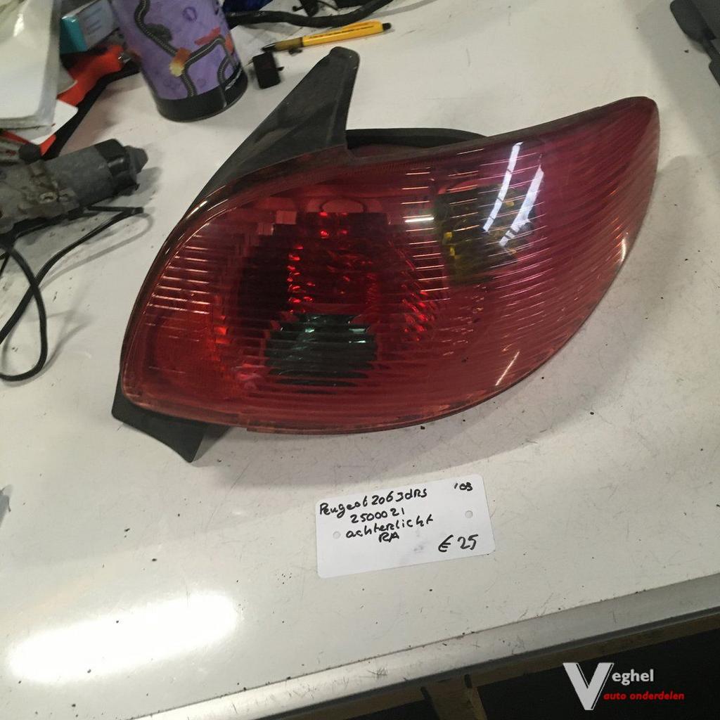 Peugeot 206 3drs 2003 Quicksilver Wagennr 2500021  Achterlic, Gebruikt, -, -, Ophalen of Verzenden