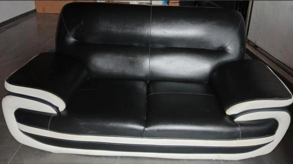 2 persoons zetel uit kunst leer., Ophalen, Kunststof, Gebruikt, 150 tot 200 cm