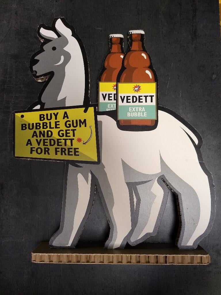 Display vedett, Collections, Marques de bière, Comme neuf, Panneau, Plaque ou Plaquette publicitaire, Autres marques, Enlèvement ou Envoi