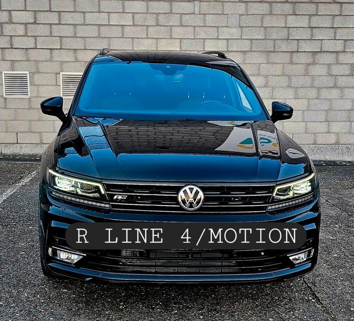 VW TIGUAN 2.0TDI R LINE 4 MOTION VOLLEDIG ZWARTE AUTOMATISCH, Auto's, Volkswagen, Particulier, Tiguan, 360° camera, 4x4, ABS, Achteruitrijcamera