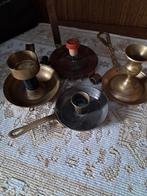 Koperen kaarsenpannetjes middelgroot, Brons of Koper, Ophalen of Verzenden, Zo goed als nieuw, Kandelaar