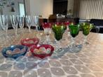 Val st lambert gekleurde wijnglaasjes, Antiek en Kunst, Ophalen