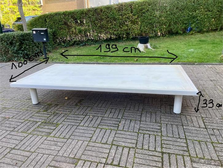 Banquette / Lit / Sommier multi-usages, acier et bois massif, Maison & Meubles, Chambre à coucher | Lits, Utilisé, 100 cm, 200 cm