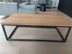 Salontafel hout/zwart staal, Huis en Inrichting, Tafels | Salontafels, Ophalen