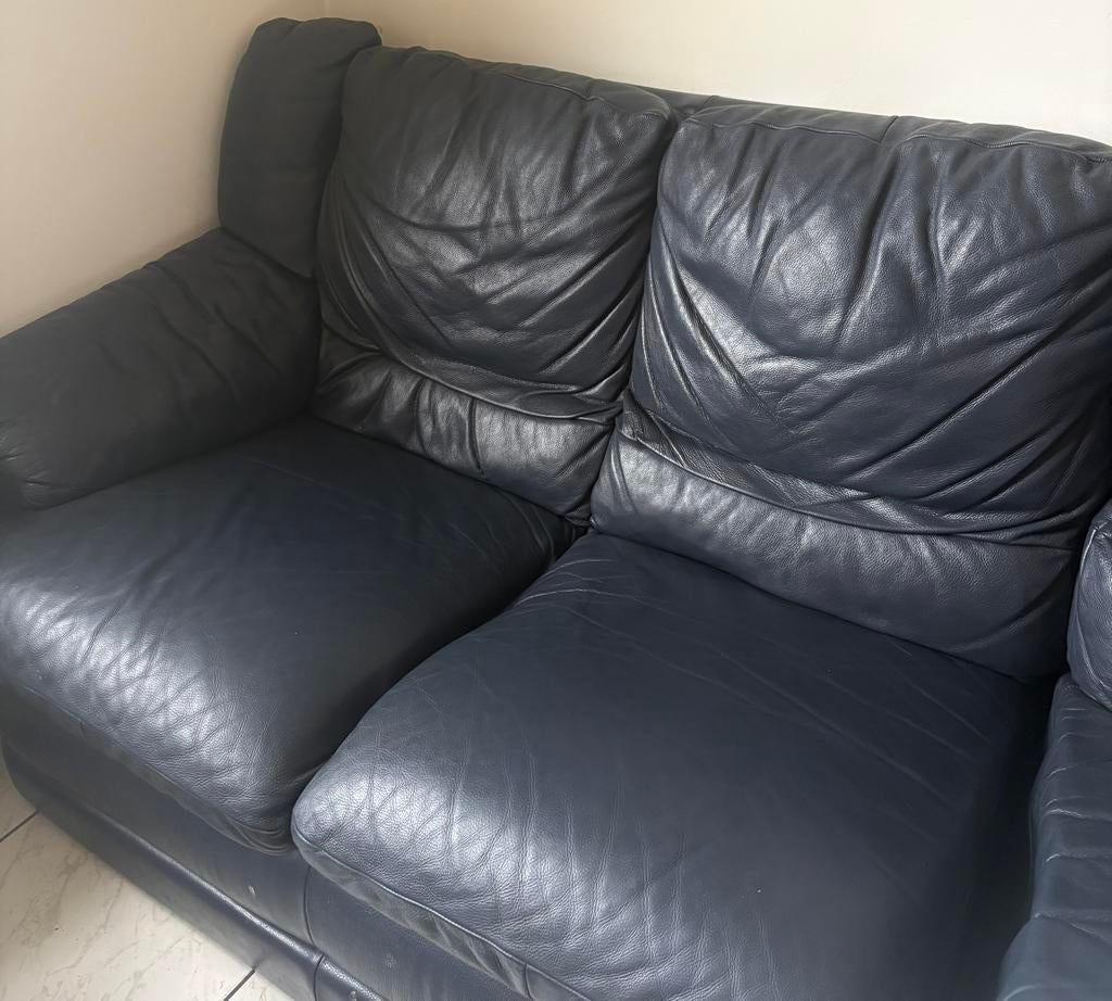 Lederen fauteuil moet dringend vertrekken, Huis en Inrichting, Zetels | Zetels, Ophalen, Gebruikt, Overige maten, Hoekbank