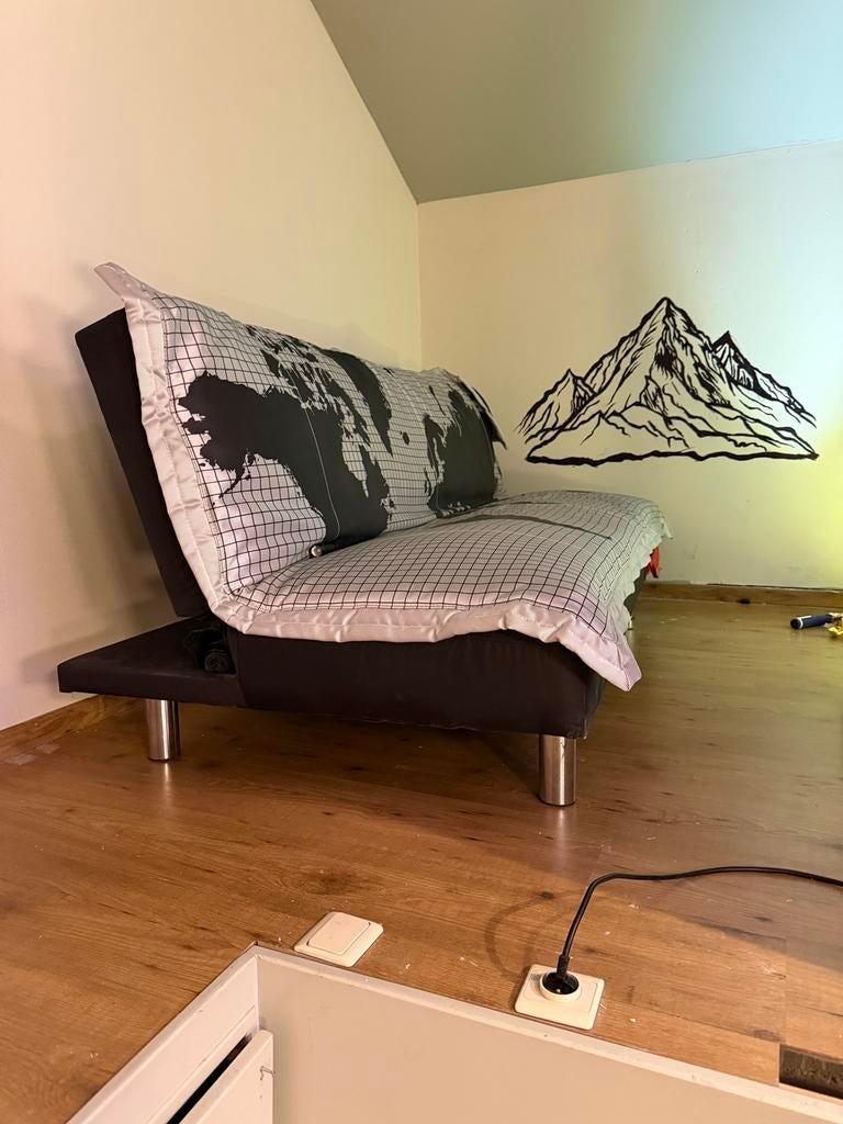 zetel/slaapzetel, Huis en Inrichting, Slaapkamer | Slaapbanken, Ophalen, Gebruikt, Eenpersoons, Grijs