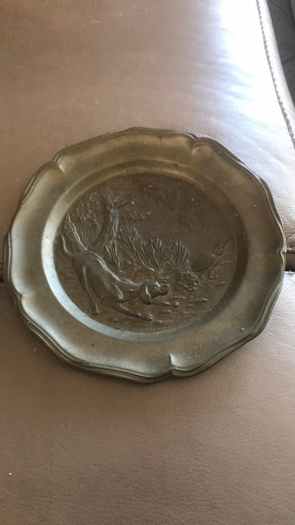 Tinnen bord schotel, Antiek en Kunst, Ophalen of Verzenden