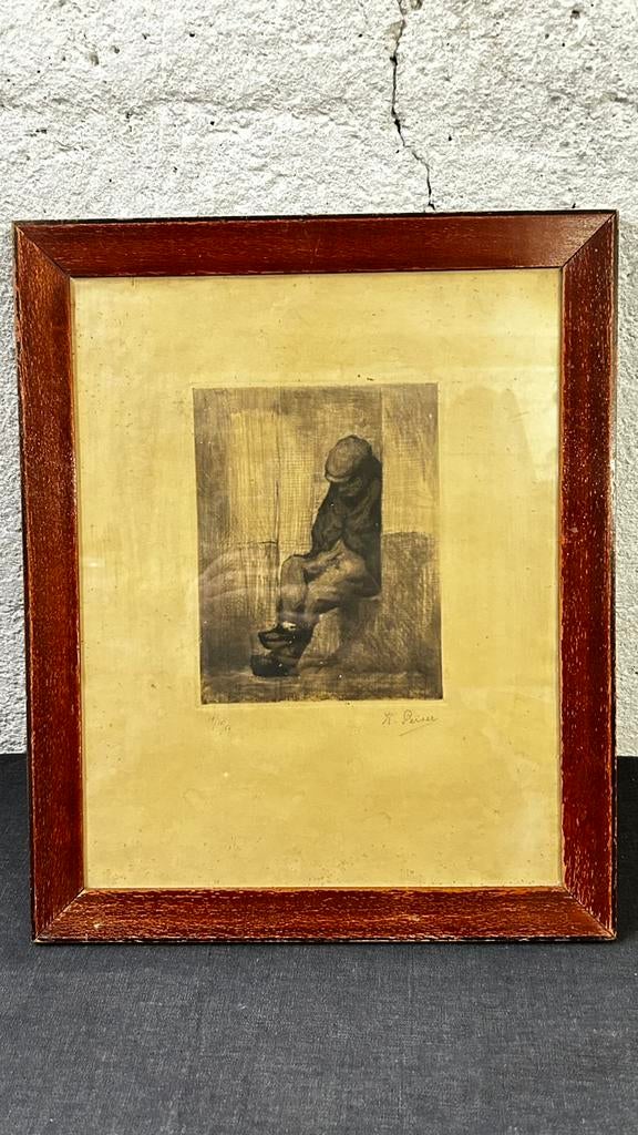 Kurt Peiser peintre Anversois 1887-1962 ., Antiek en Kunst, Kunst | Etsen en Gravures, Gravure, Gesigneerd, Ophalen of Verzenden