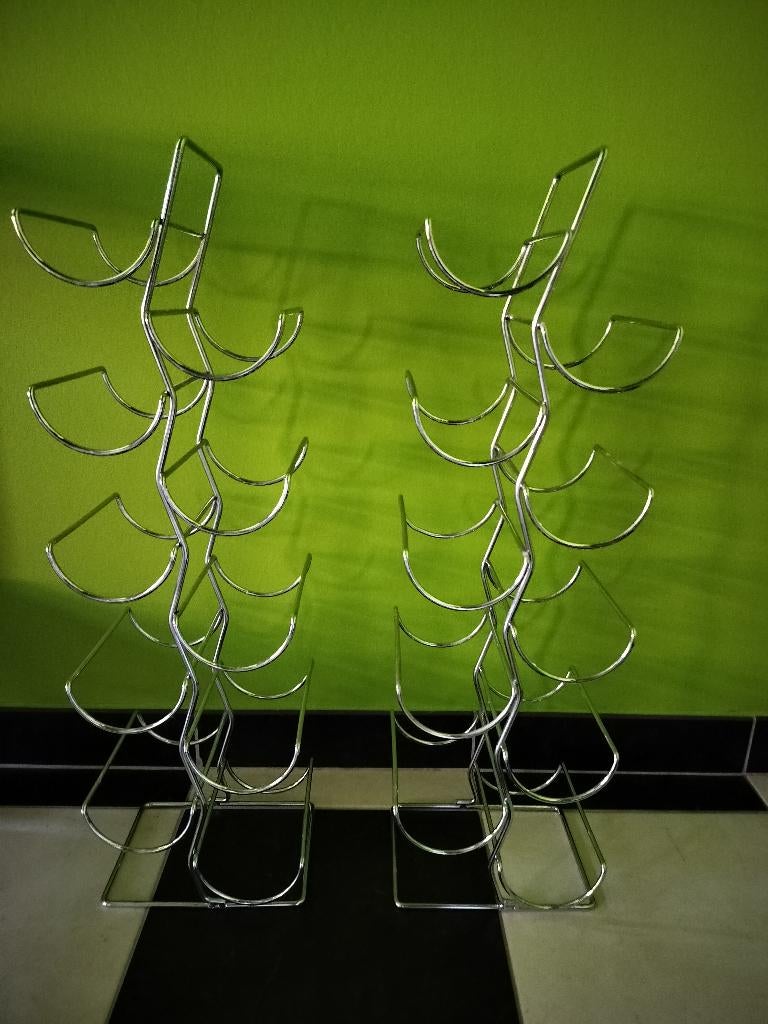 LAATSTE DAGEN: Set van 2 Wijnrekken (Samen 20 flessen!), Ophalen, Metaal