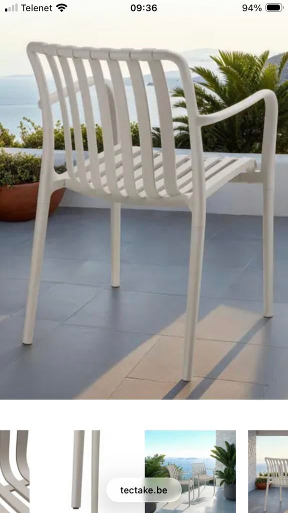 Moederdag Tip!! Terras/ tuinstoelen, Ophalen, Zo goed als nieuw, Kunststof, Stapelbaar