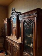 Luikse grote vitrine kast,mooi steekwerk., Antiek en Kunst, Ophalen