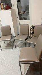 4 keukenstoelen, Huis en Inrichting, Stoelen, Ophalen, Gebruikt, Leer, Vier