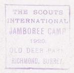 scout wereld jamboree 1920 kaart met speciaal stempel, Verzamelen, Scouting, Ophalen of Verzenden