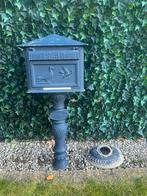 Zware blauwe gietijzeren postbus, Enlèvement, Utilisé, Fer, Sur pied