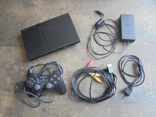 Sony PS2 spelconsole (zie foto's), Games en Spelcomputers, Spelcomputers | Sony PlayStation 2, Gebruikt, Slim, Zwart, Met 1 controller