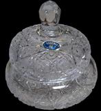 transparante Bohemia geslepen bonbonnière., Antiek en Kunst, Antiek | Glaswerk en Kristal, Ophalen of Verzenden