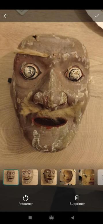 Japans houten masker. 19e eeuw. beschikbaar voor biedingen