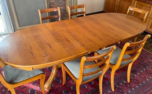 Kerselaar houten tafel + stoelen + dressoir, Antiek en Kunst, Antiek | Meubels | Tafels, Ophalen