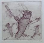 FRED BERVOETS / CALVARIEBERG / BRUINE ETS / 25x24cm / SIG, Antiek en Kunst, Kunst | Litho's en Zeefdrukken, Ophalen of Verzenden