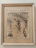 Romain Maes ingekaderd artikel 1935 wielrennen, Verzamelen, Ophalen of Verzenden