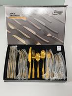 24-delige Kitchen Pro Bestekset Goudkleurig goud Luxe Design, Nieuw, Ophalen of Verzenden, Bestekset, Inox of Chroom