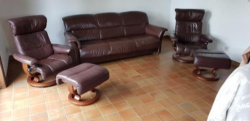 Stressless salon in leder, Huis en Inrichting, Zetels | Complete zithoeken, Ophalen