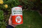 oude Amerikaanse Texaco olie blik 1950 USA antiek, Verzamelen, Ophalen of Verzenden, Gebruikt, Reclamebord