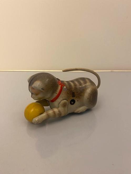 Köhler, Opwindbare Blikken Kat met Bal, US zone Germany., Antiek en Kunst, Antiek | Speelgoed, Ophalen of Verzenden
